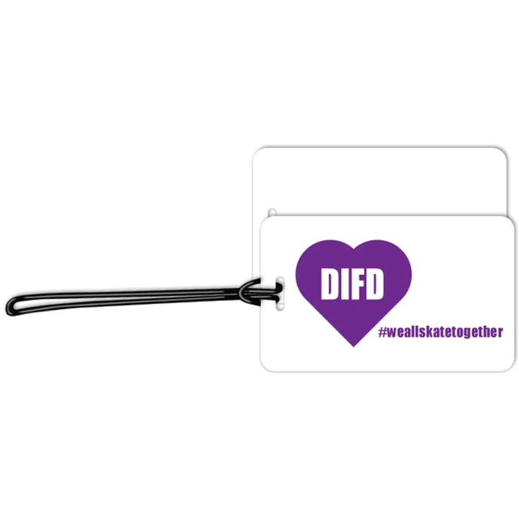 Luggage Tags .020 White Plastic (2.75"x4.5") in Spot Colours with 6" Loop 1