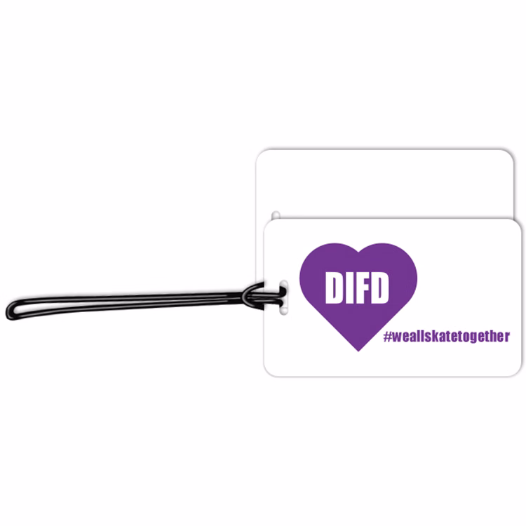 Luggage Tags .020 White Plastic (2.75"x4.5") in Spot Colours with 6" Loop