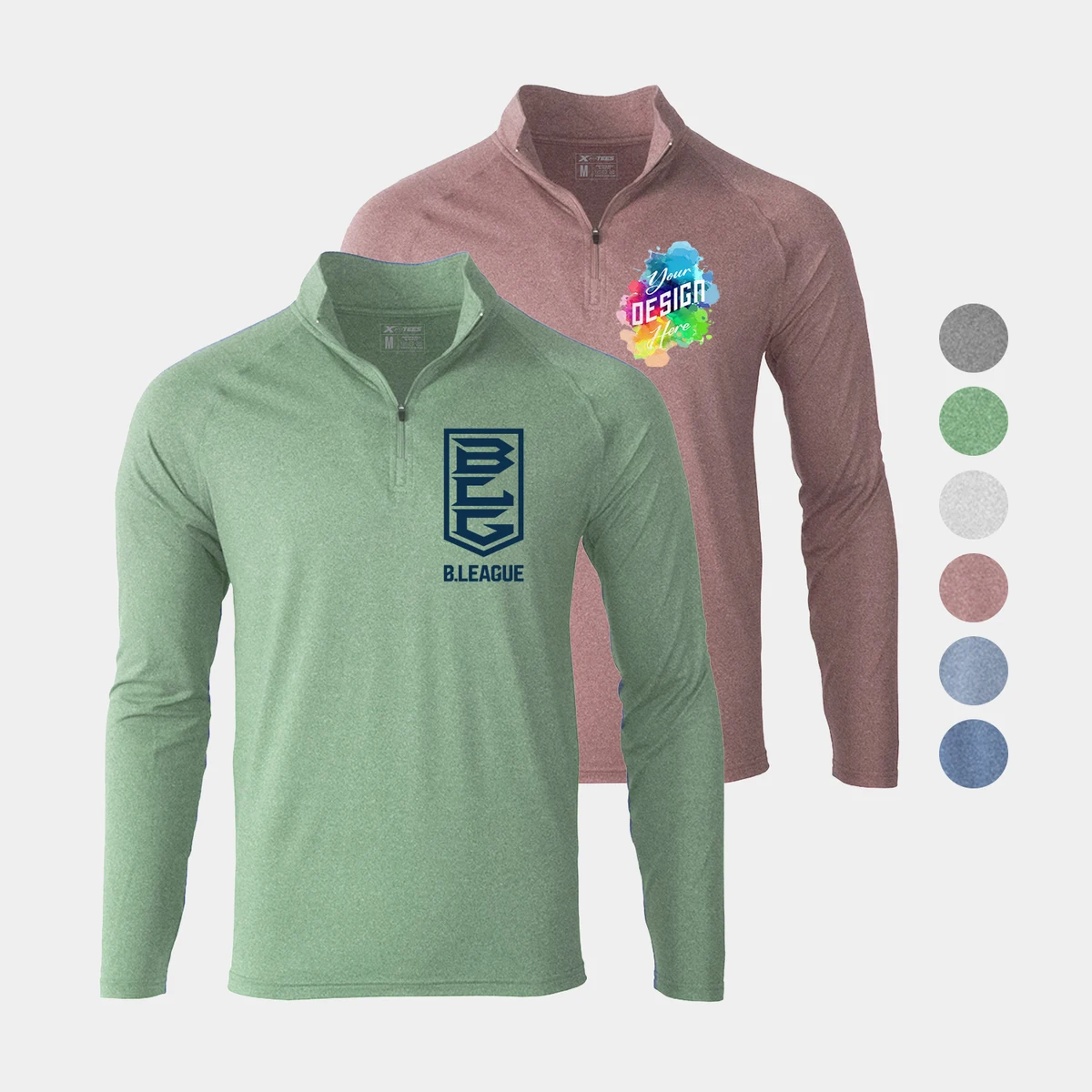 Evo Heather Men's Performance 1/4 Zip 1