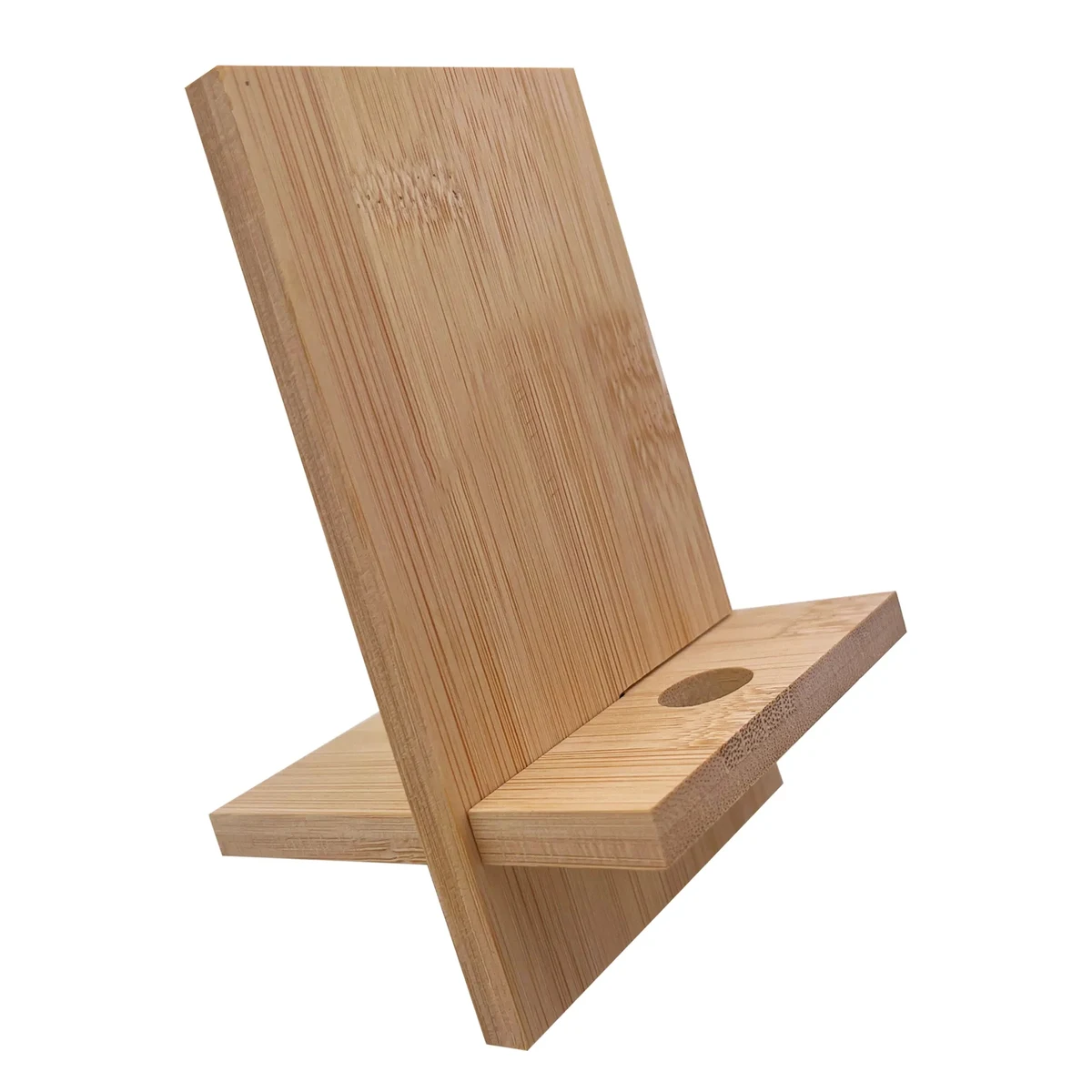Bamboo Mobile Phone Holder With Charge Hole 1
