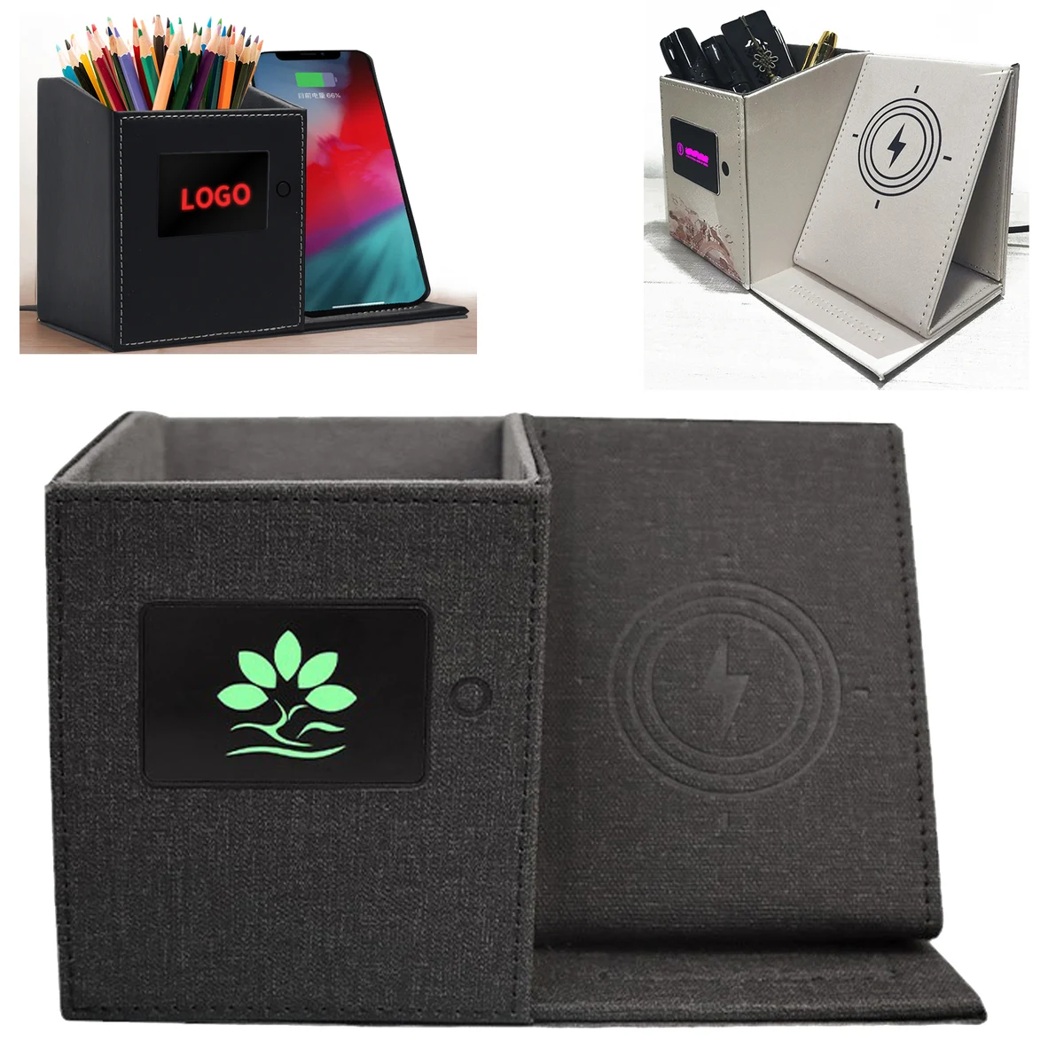 Wireless Charger Pen Holder with LED Light 1