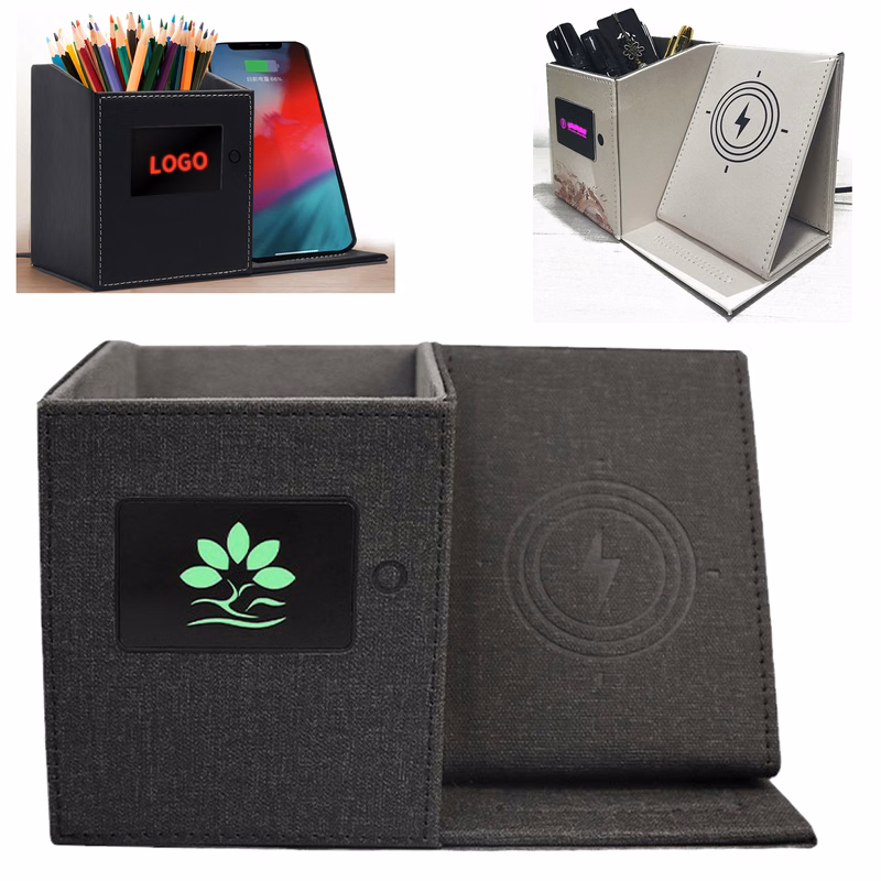 Wireless Charger Pen Holder with LED Light