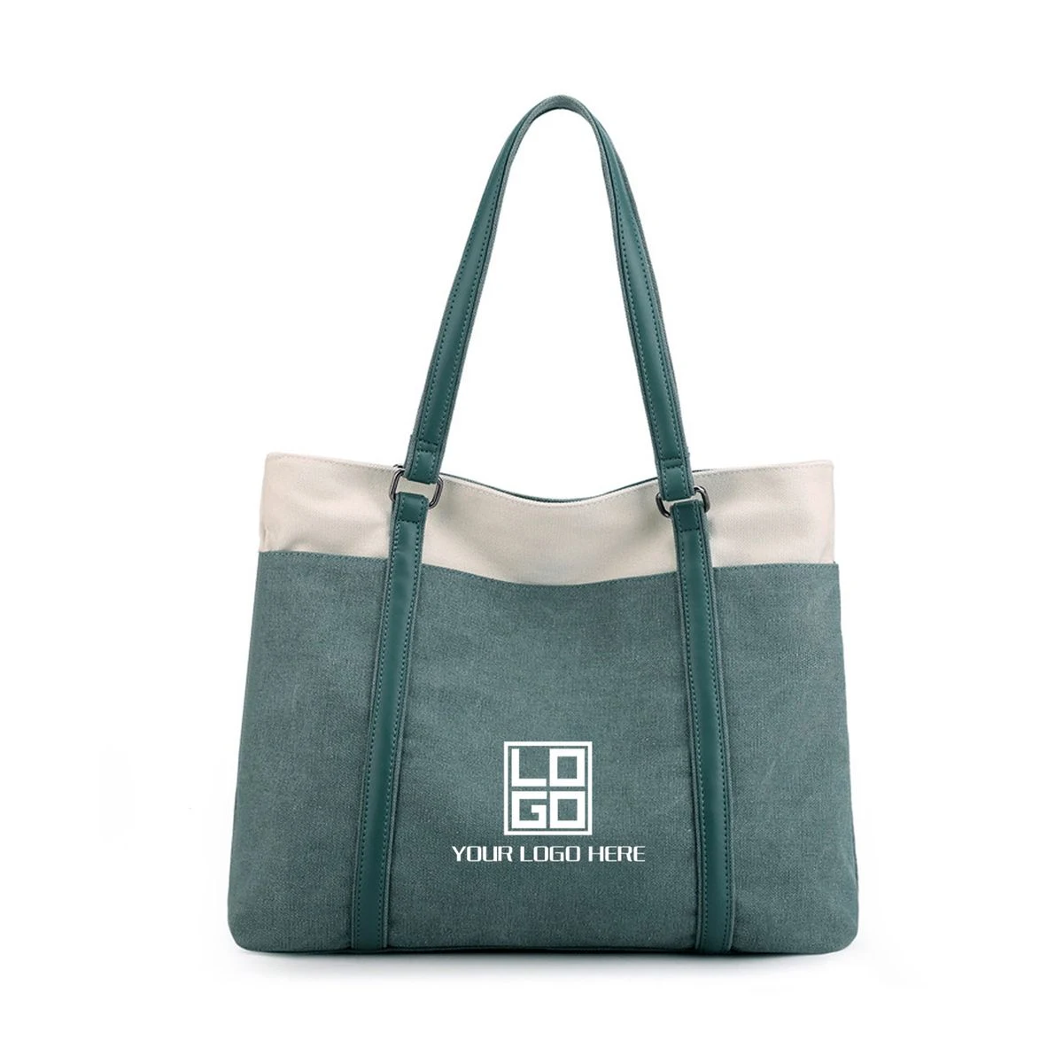Vintage High-end Tote Bag w/ Laptop Compartment Zipper Pockets 1