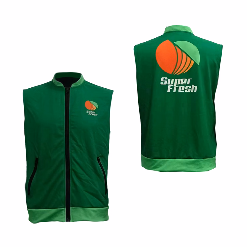 Women's Smooth Polyester Full Zip Sleeveless Jacket with Fleece Backing