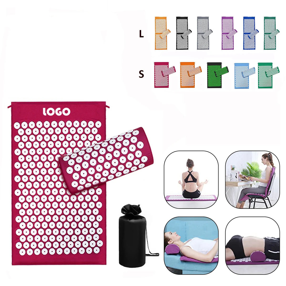 Pain Relief Acupressure Mat And Pillow Set With Bag 1
