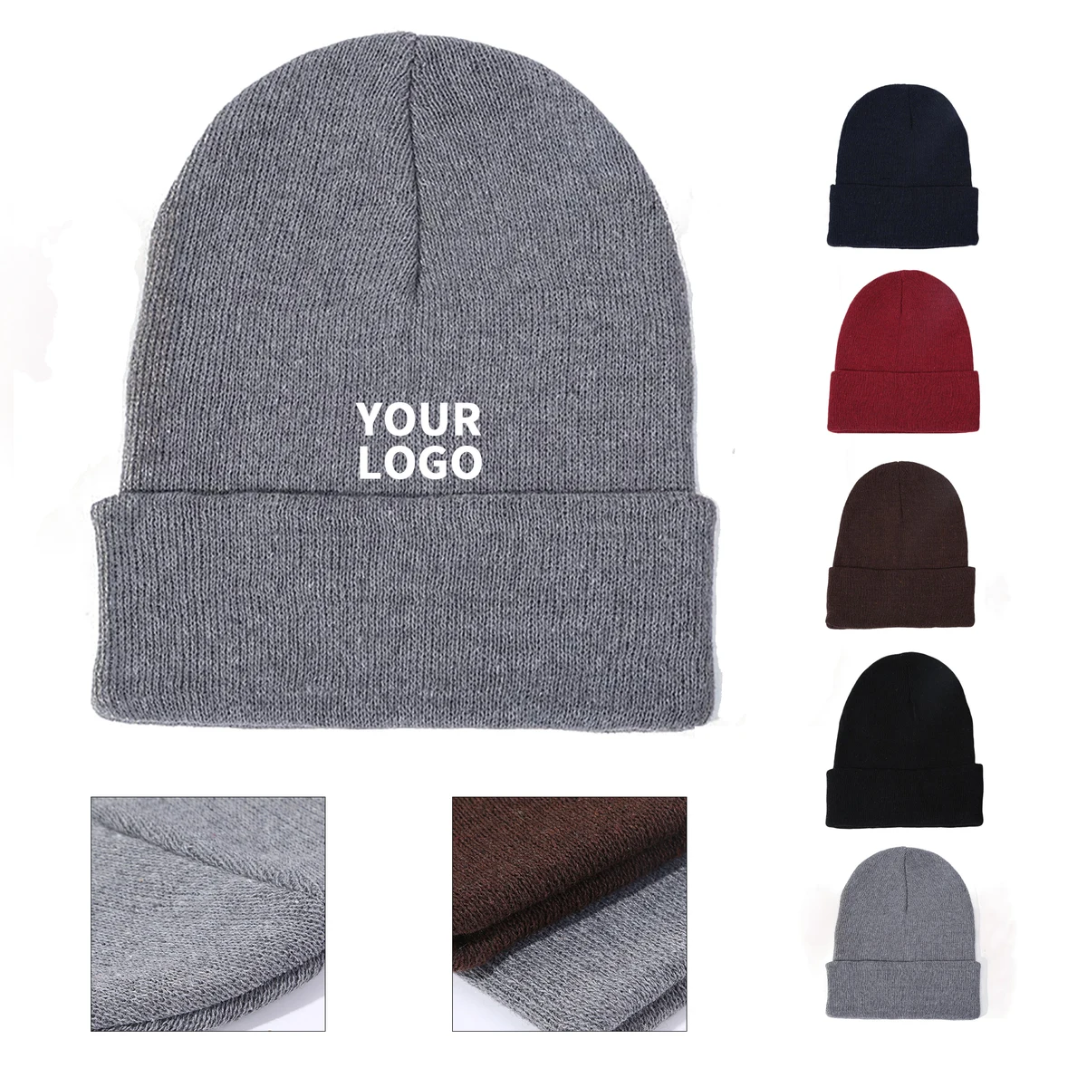 Eco Friendly Acrylic Full Color Knitted Hat 1