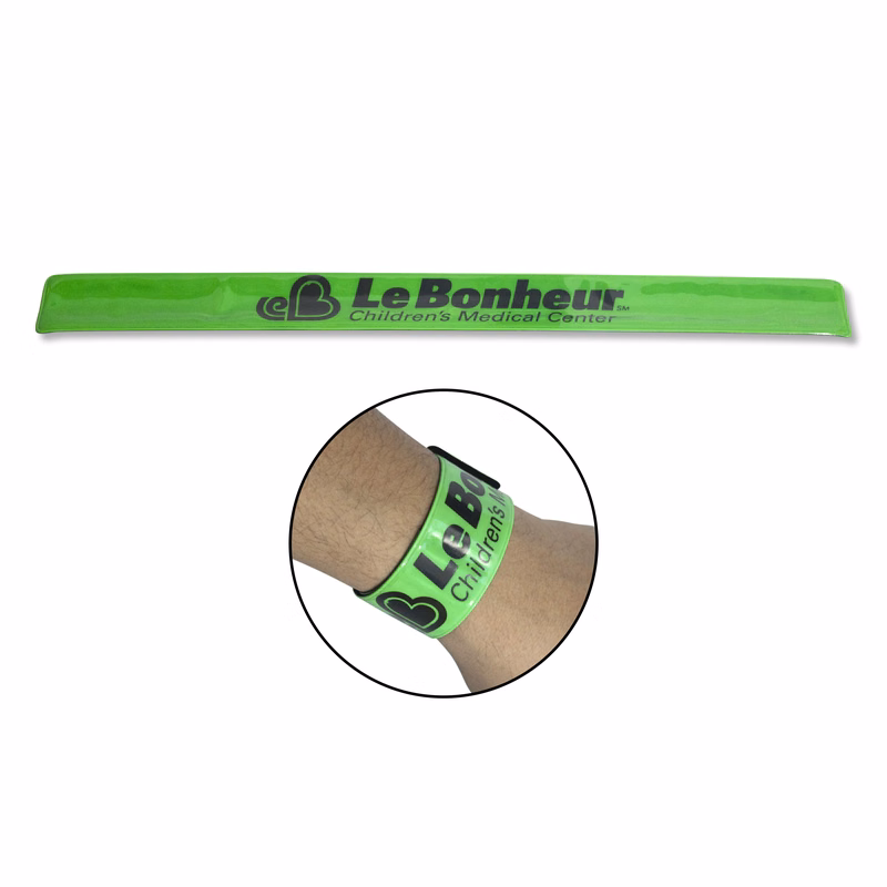 Reflective Vinyl Slap (Large) Bracelet + 1-2 color logo