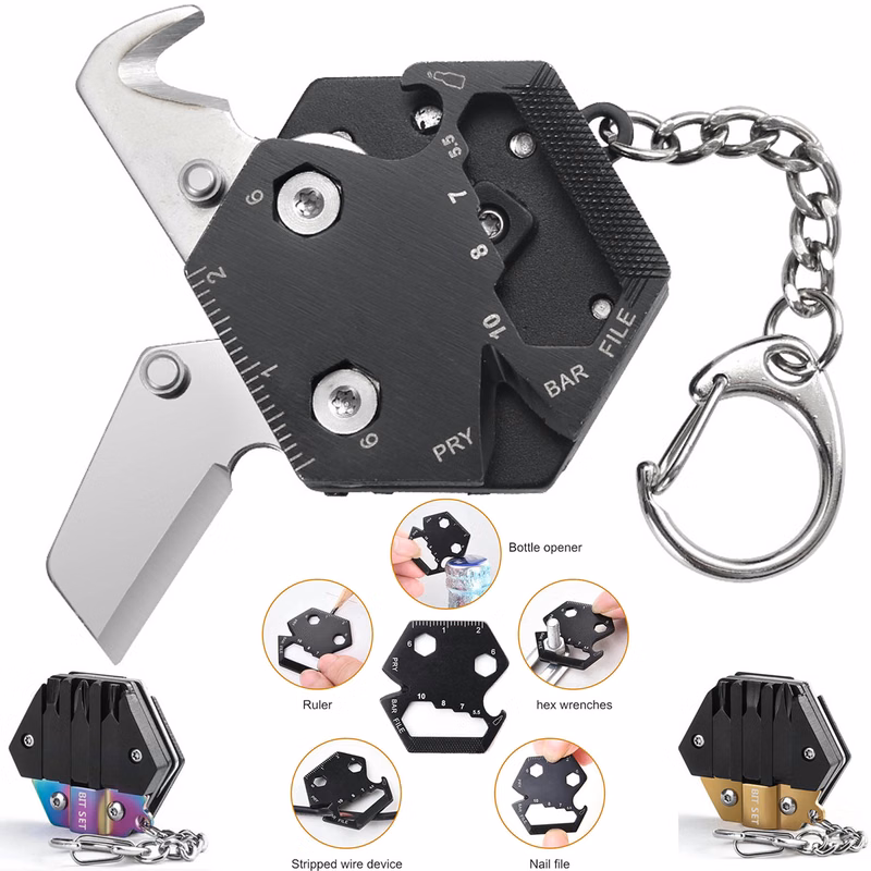 Hexagon Multitool Keychains