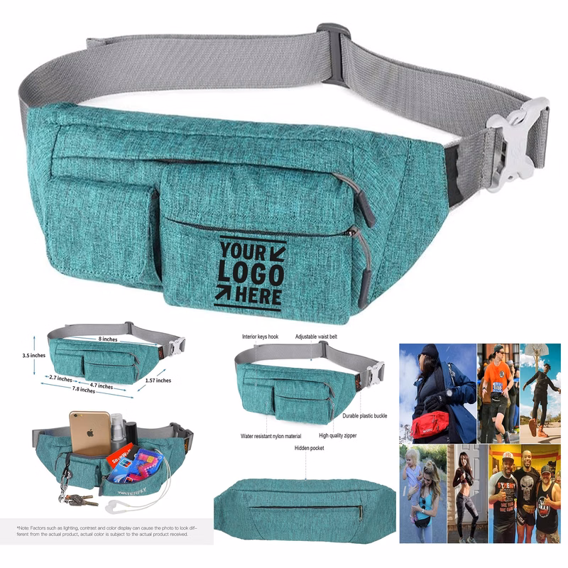 Fanny Pack Women Men 4 Pockets Water Resistant Small Waist Pouch Slim Crossbody Chest Belt Bag